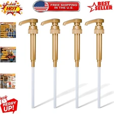 High-Quality 4 Pack Syrup Pump for Coffee & Beverages - No Spills, Stylish Gold