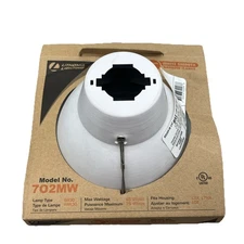 Lithonia Lighting 6" White Smooth Narrow Flange Recessed Light Trim 702MW. {89}.