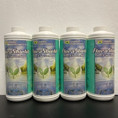 General Hydroponics Florashield Plant System Rinse 4 Quarts (1-Gal) New Damaged