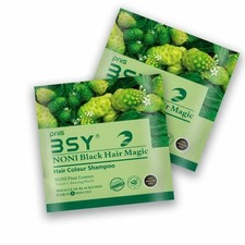 BSY Noni Black Hair Magic Hair Color Shampoo | No Ammonia I 20 ml - 6 Sachets