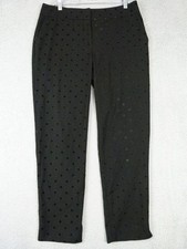 Talbots Womens 8 32x28 Black Polka Dot Hampshire Ankle Pants