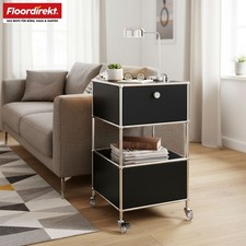 Metallregal, 3-stöckiger Rollcontainer mit Schublade, Concept Epure MK-145