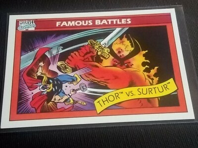 [1990] THOR versus SURTUR (Marvel Comics) Trading Card #91 [NM+ 9.9]