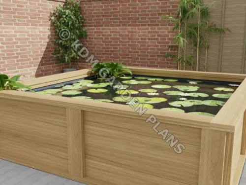 woodwork plans for raised wooden garden pond 2.4x2.4m (plans only by email) image 3