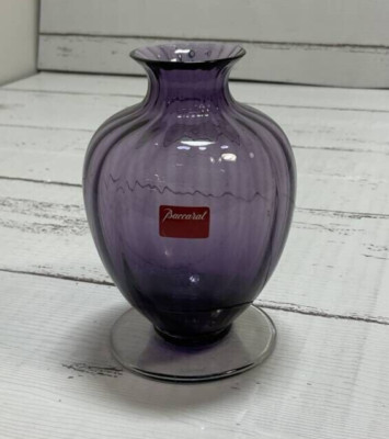 BACCARAT France purple AQUARELLE Crystal Single flower vase From