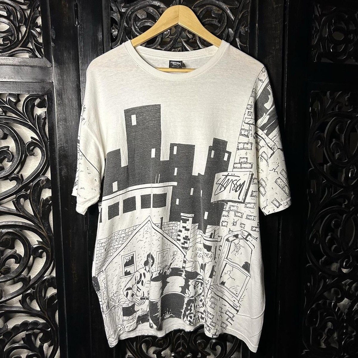 2000s Stussy x Real Deal AOP All Over Print Tee | eBay