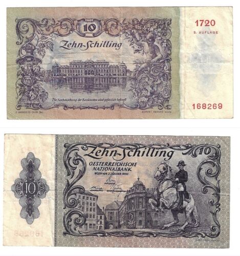 10 Schilling 1950 Austria Banknote # - Picture 1 of 3