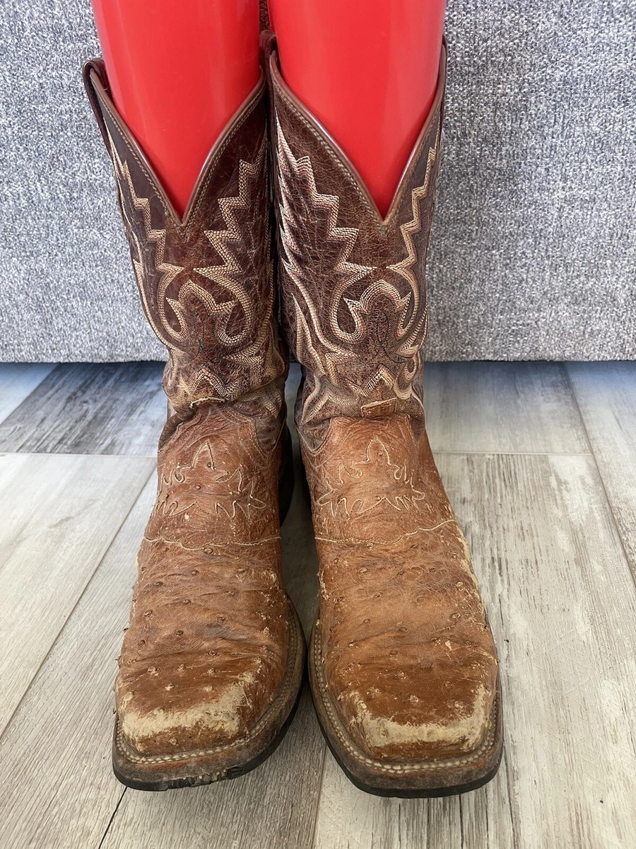 Lucchese full quill shop ostrich boots square toe