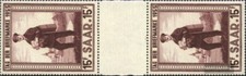 Saarland 361 Zwischenstegpaar (kompl.Ausgabe) postfrisch 1955 Tag der Briefmarke