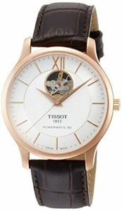 Tissot Tradition Automatic Open Heart T063.907.36.038.00 Silver/Brown  Leather An | eBay