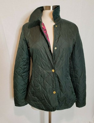 C Wonder Quilted Barn Jacket Green Womens Size Medium With Elbow