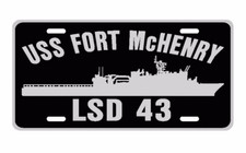 USS FORT McHENRY LSD 43 License Plate Military USN P01