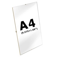 GLASS Clip Frame Frameless Picture Photo Frames Portrait - Choice of Sizes