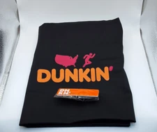 REDUCED PRICE NEW DUNKIN' DONUTS LOGO EMPLOYEE BLACK HALF APRON W/NAME TAG
