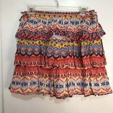 Kidpik Girls size XL  14 kids multicolor ruffled pull on skirt NWT