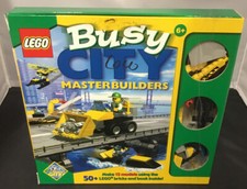 LEGO BUSY CITY MASTERBUILDERS BOOK AND LEGO SET PREOWNED