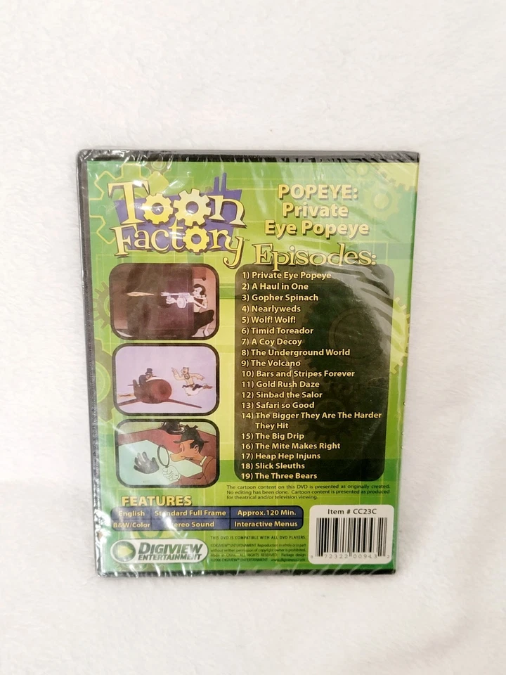 Toon Factory: Popeye Private Eye Classic Animation Cartoon Sailor Man BRAND NEW Foto 2 de 2