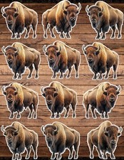 Bison Die Cut Vinyl Stickers Set Scrapbooking Laptop Waterbottle