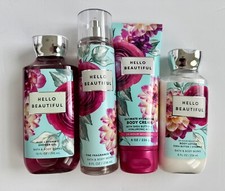 Bath Body Works Hello Beautiful Gift Set of 4 Gel, Mist, Cream, Lotion