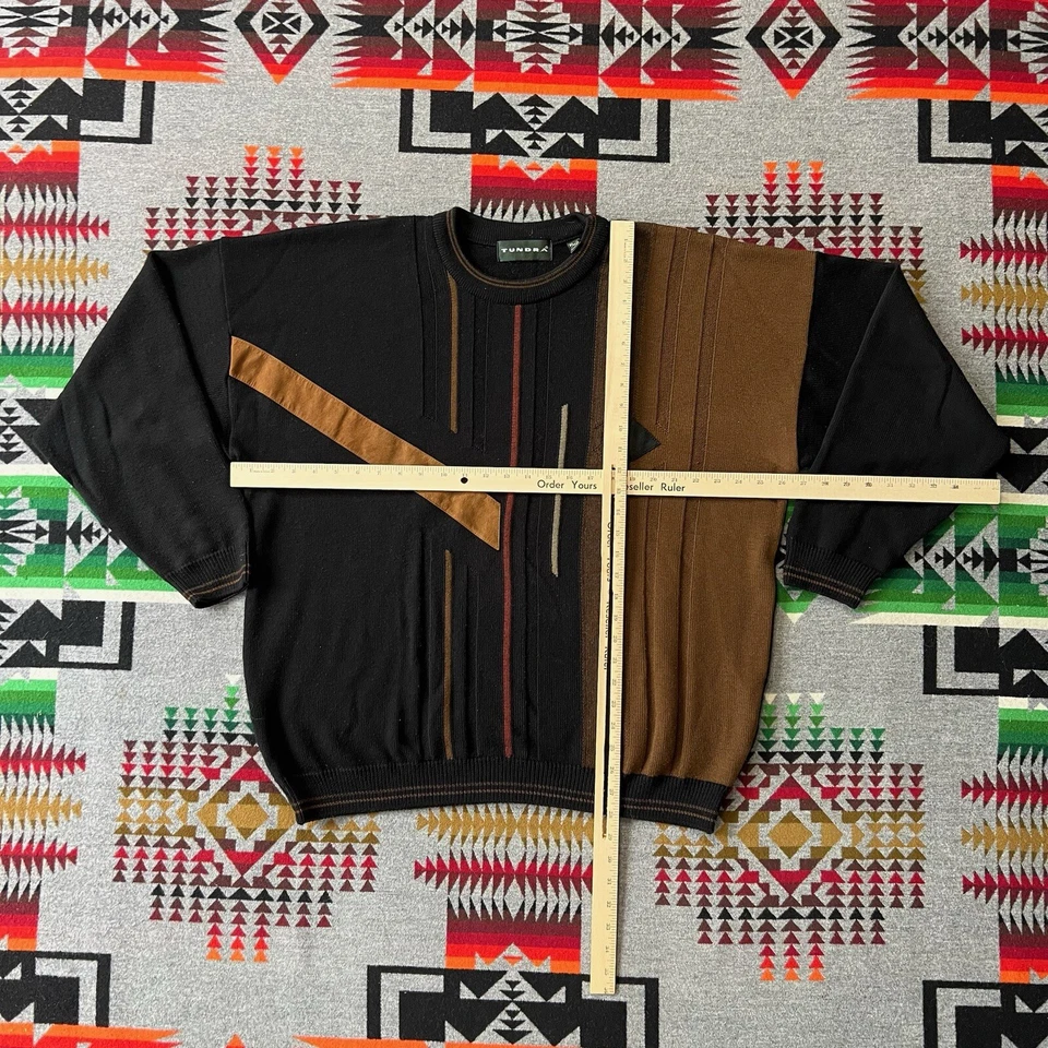Vintage Tundra Sweater Men’s XL 3D Knit Wool Cosby Coogi Style Pullover C3 - Image 3 of 4
