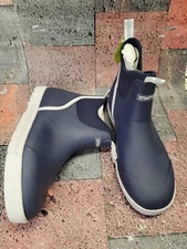 Men's Deck Boots size M13 Rubber Ankle Wheelhouse 6" Navy XMW201 Commercial Grde