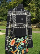 Eps By Episode Ladies Jacket Black And White Check Wool Uk Size 8