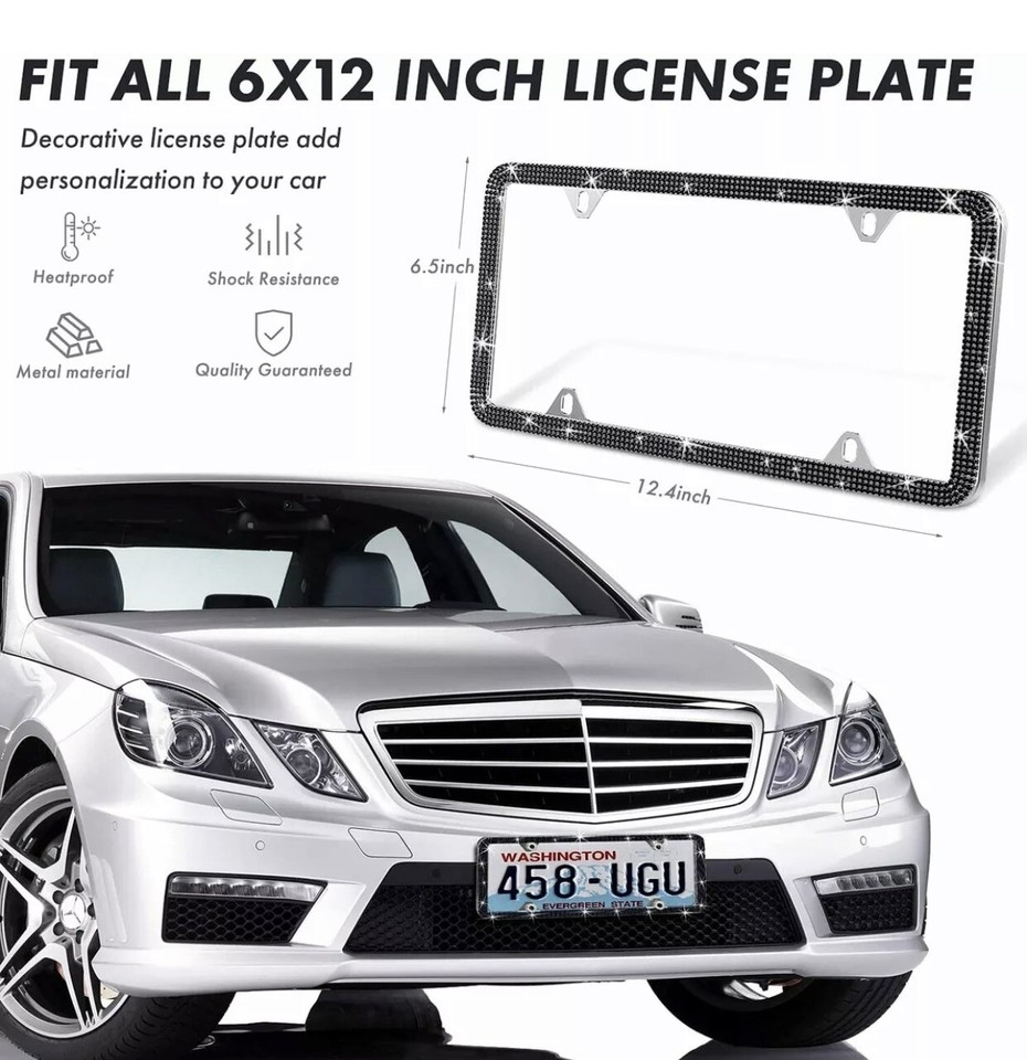 Diamant Noir Sur Le Cadre Noir De Plaque Dimmatriculation - Foto 6