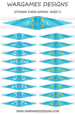 28mm Ottoman Turks Sipahis Flags & Lance Pennants - Sheet  5