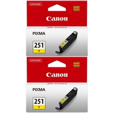 2 Pack GENUINE Canon CLI-251 Yellow Ink for PIXMA MG6620 MG7520 MX922 iP8720