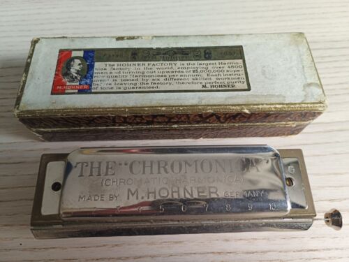 Vinatge chromatic harmonica Hohner Chromonica, G and case - Afbeelding 1 van 4