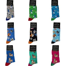 Sock Society Novelty Fun One Size Mens Womens Youth Cat Dogs Baseball GIFT #MQ13
