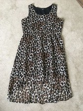 Papaya Animal Print Dress Sleeveless Black Lining Size UK 20