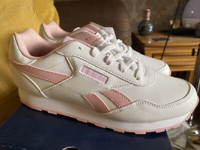 Reebok Royal Rewind Run Renaissance Sneaker Schnürschuhe Pink Weiß UK5,5 BRANDNEU