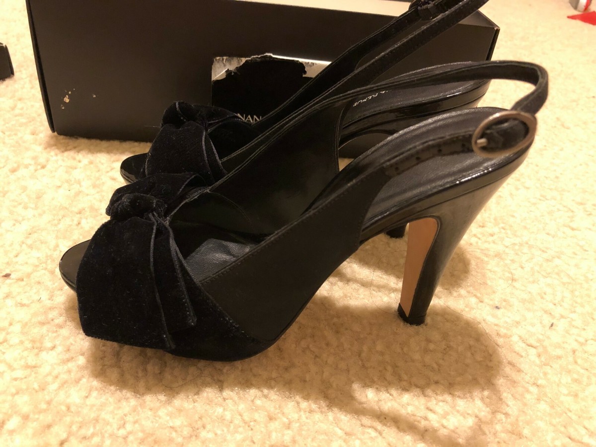Escarpins Banana Republic Bella Bow Peep - Taille 5 - Noir Avec Nœud - Neuf Avec Boîte