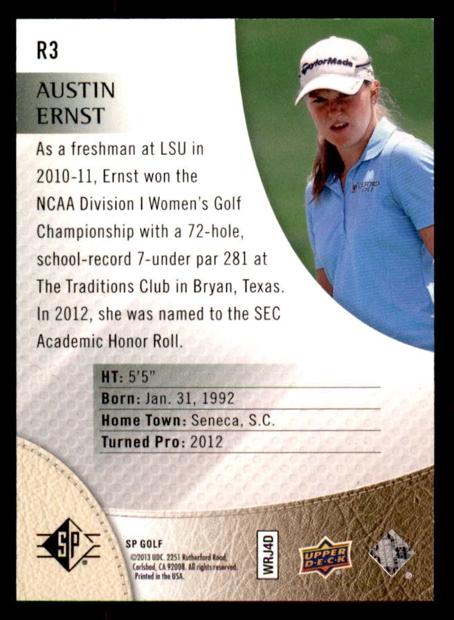 2014 SP Authentic Golf Rookie Extended #R3 Austin Ernst (rf 6838) - Image 2 of 2