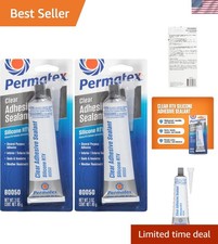 High-Temperature Clear RTV Silicone Sealant - 2 Pack for Indoor/Outdoor Use