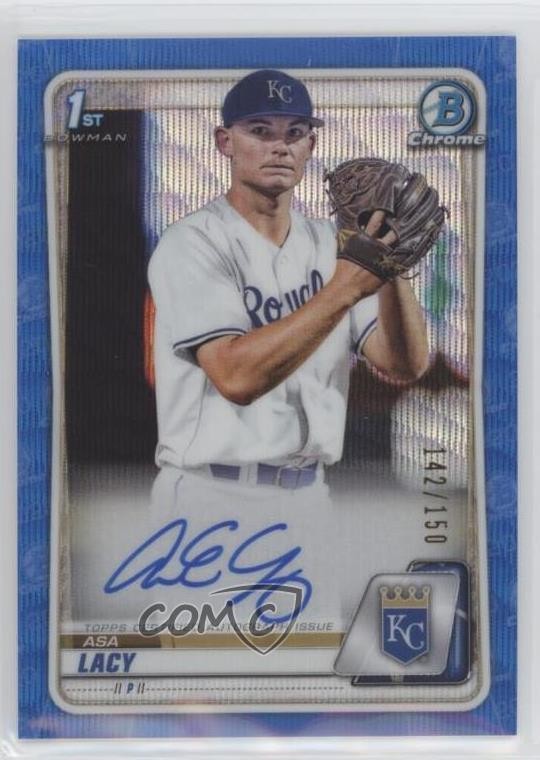 2020 Bowman Draft Chrome Picks Blue Wave Refractor 142/150 Asa Lacy Auto 00q8