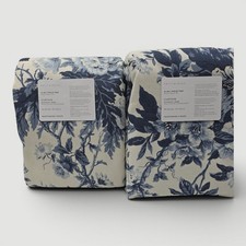Pottery Barn Garen Floral Blackout Curtains Set of 2 50x84 Blue New