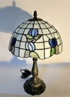 Vintage Tiffany Style Stained Glass Table Lamp with Floral Pastel Design - 19"