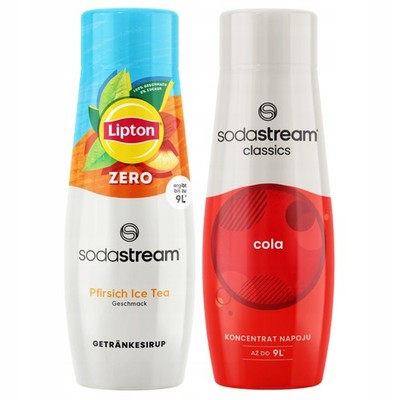 2x SodaStream Lipton Ice Tea Peach Zero Syrup Zuckerfreier Tee + Cola