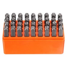 36pcs Metal Stamping Kit 1/4" 6mm Steel Letter Punch Press Tool with Case