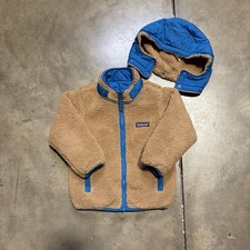 Patagonia Reversible Tribbles Hoody Jacket 4T Toddler Deep Pile Sherpa Patterned