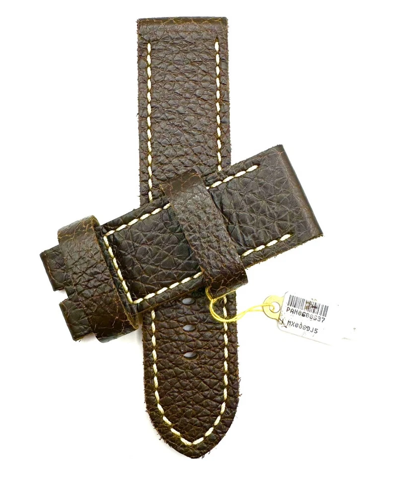 Nueva correa genuina Officine Panerai Luminor 26 mm de cuero de becerro marrón MX006DJ5 Foto 2 de 4