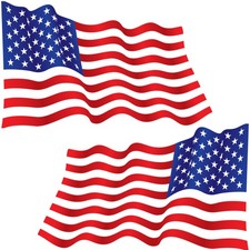 Stickios Wavy American Flag Decals 2-Pack - Made in USA