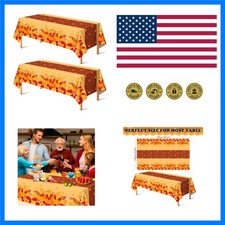 Thanksgiving Decorations - Plastic Fall Tablecloth for Thanksgiving Friendsgi...
