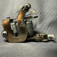 Micky Sharpz Iron Contraption Coil Tattoo Machine Bronze Black 2 Coil Frame 8319