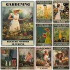 Gardening Because Murder is Wrong Vintage Tin Metal Signs Wall Decor for Home Ga