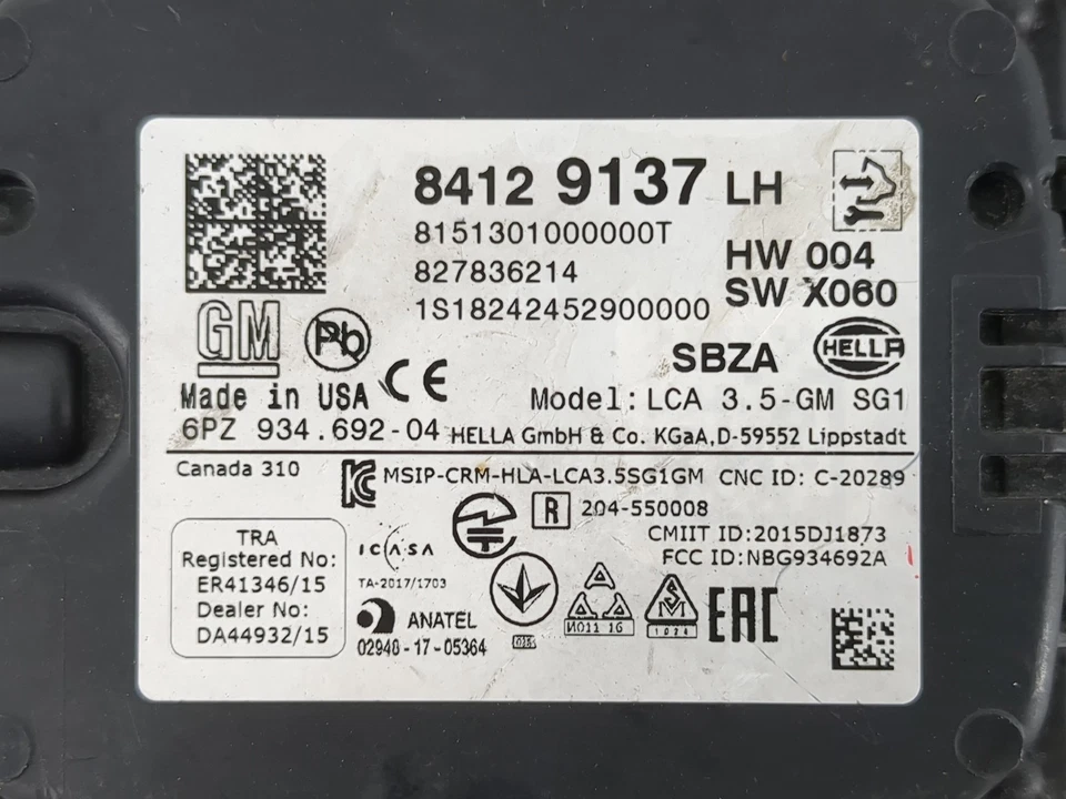 OEM 2018-2022 GMC TERRAIN CHEVY EQUINOX LEFT FRONT RADAR BLIND SPOT 84129137 - Image 2 of 4