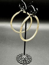 Marcello Jewellery 14K 585 Gold Hoop Earrings 47mm Large Hoops 3.32g Cert
