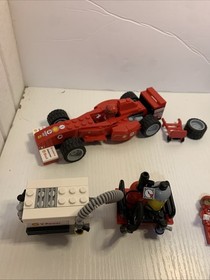 LEGO Racers #8673 Ferrari F1 Fuel Stop 100% Complete w/ Minifigures In Box